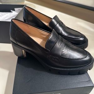 🖤🩷 NWT Coach Cora Leather Black Loafer Shoe Heel Women’s 8 Never Worn 🩷🖤